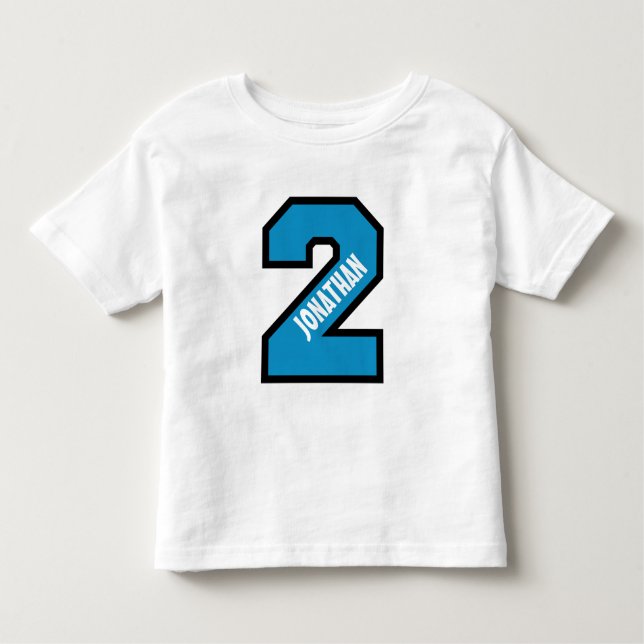 Camiseta Infantil segundo aniversário Boy Sports Number 2 Anos A01 (Frente)