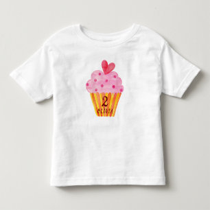 Camiseta Infantil segundo aniversário - Cupcake a cozinhar moças