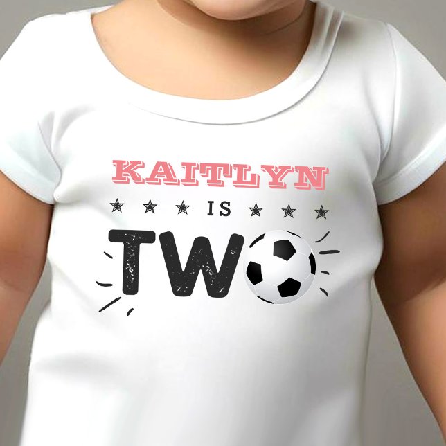 Camiseta Infantil Segundo aniversário de bola de futebol All-star (Criador carregado)