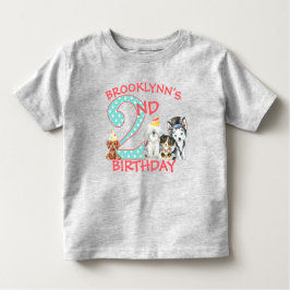 Camiseta Infantil segundo aniversário de Tema de Cachorro