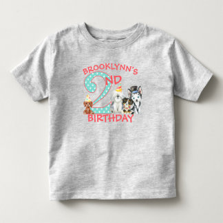 Camiseta Infantil segundo aniversário de Tema de Cachorro