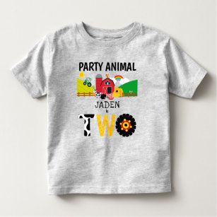 Camiseta Infantil segundo aniversário Fazenda De Dois Anos
