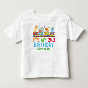 Camiseta Infantil Segundo aniversário feito sob encomenda bonito do