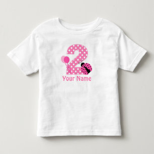 Camiseta Infantil segundo aniversário Girl Ladybug Personalizado T S