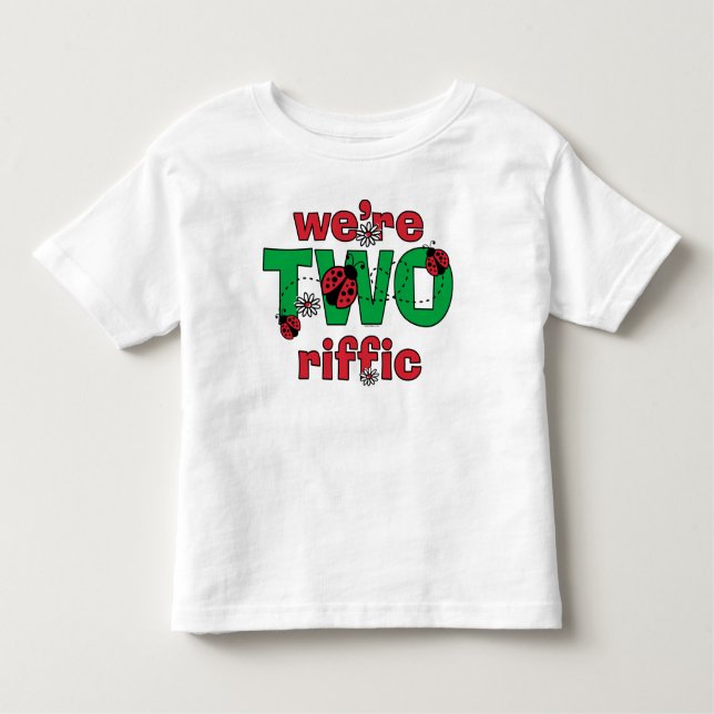 Camiseta Infantil SEGUNDO ANIVERSÁRIO Ladybug Twins (Frente)
