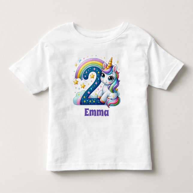 Camiseta Infantil Segundo Aniversário Mágico - Unicórnio Personaliza (Frente)