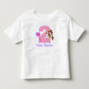 Camiseta Infantil segundo aniversário Moça-Vaca Personalizada