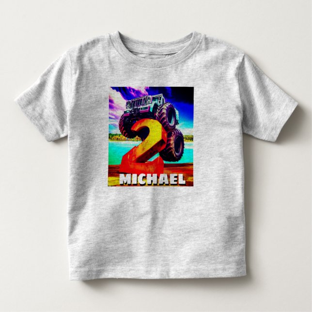 Camiseta Infantil segundo aniversário Monster legal (Frente)