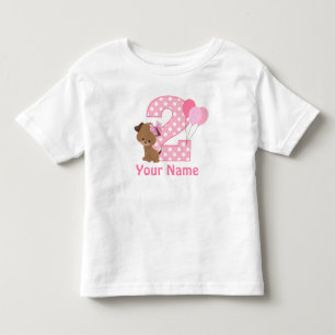 Camiseta Infantil segundo aniversário Rapariga Puppy Personalizada C
