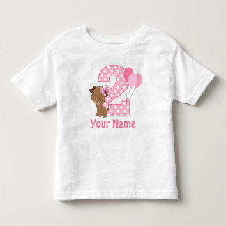 Camiseta Infantil segundo aniversário Rapariga Puppy Personalizada C