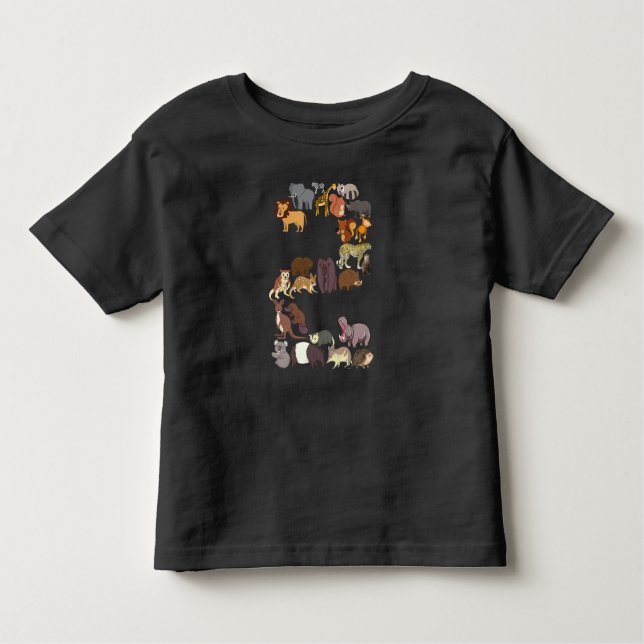 Camiseta Infantil segundo aniversário Safari ZooAnimais com 2 anos d (Frente)