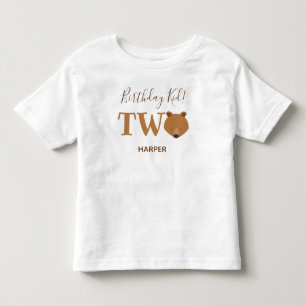 Camiseta Infantil Segundo segundo aniversário do Segundo Nome do Urs