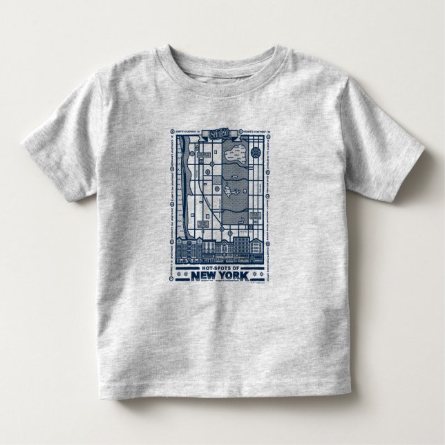 Camiseta Infantil Seinfeld | Hot Spots of New York Map (Frente)