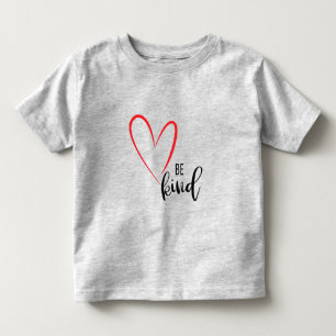 Camiseta Infantil Seja Bonito, Bondade, Amor, Coração Vermelha, T-