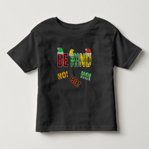 CAMISETA INFANTIL SEJA GENTIL HO HO HO ENGRAÇADO NATAL PLAID CITAÇÃO