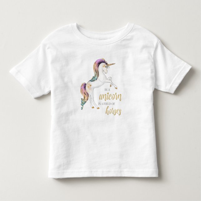 Camiseta Infantil Seja sempre um T do unicórnio (Frente)