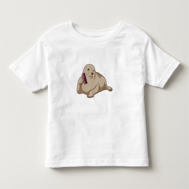 Camiseta Infantil Selo como cabeleireiro com pente (Frente)