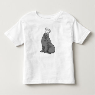 Camiseta Infantil Selo como cozinheiro com chapéu de chef