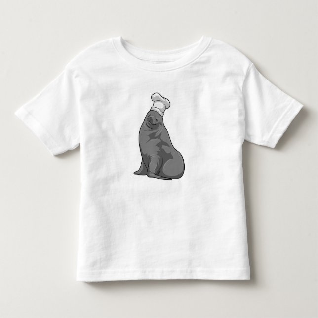 Camiseta Infantil Selo como cozinheiro com chapéu de chef (Frente)