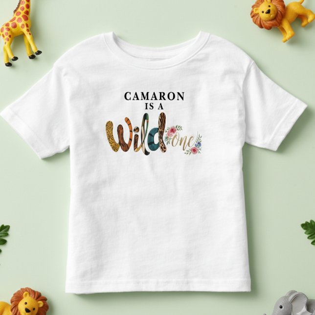 Camiseta Infantil Selva de um primeiro aniversario Cute Personalizad (Criador carregado)