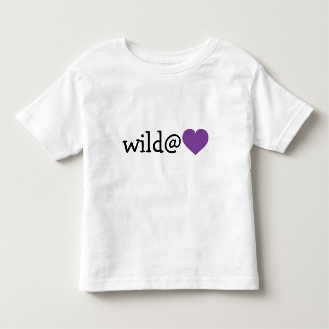 Camiseta Infantil Selvagem no Coração - Coração Roxo (Frente)