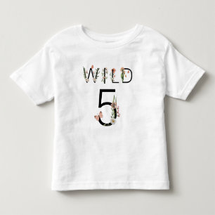 Camiseta Infantil Selvagens 5 5 de flores selvagens Aniversário
