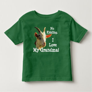 Camiseta Infantil "Sem Criança. Eu amo minha avó!" com cabra