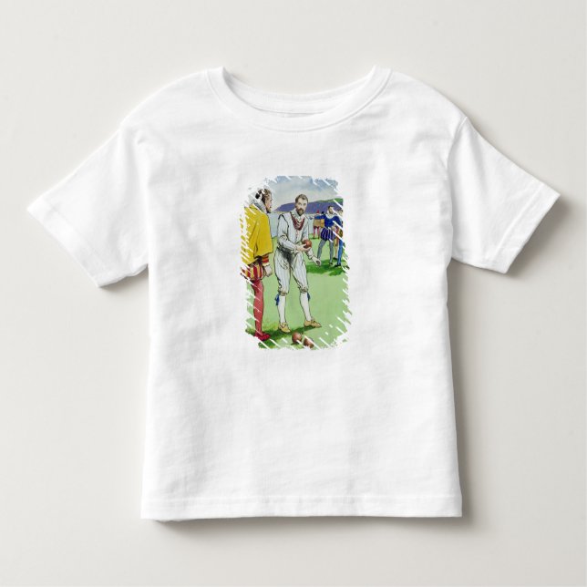 Camiseta Infantil Senhor Francis Drake (1540/3-96) que joga bacias, (Frente)