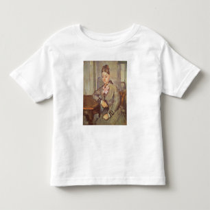 Camiseta Infantil Senhora Cezanne Leaning em uma mesa, 1873-77