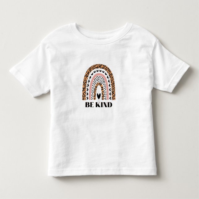 Camiseta Infantil ser amável, chocolate arco-íris coberto de orelha (Frente)