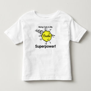 Camiseta Infantil Ser bonitinho é meu superpoder!