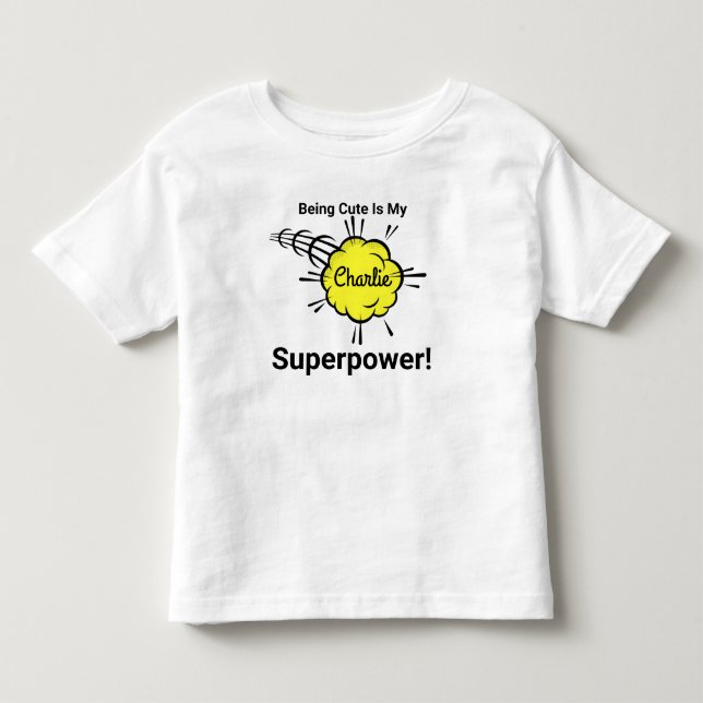 Camiseta Infantil Ser bonitinho é meu superpoder! (Frente)