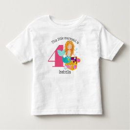 Camiseta Infantil Sereia Aniversário Personalizado