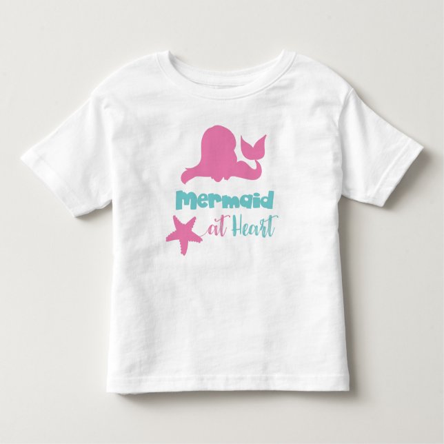 Camiseta Infantil Sereia No Coração, Sereia, Sereia Silhouette (Frente)