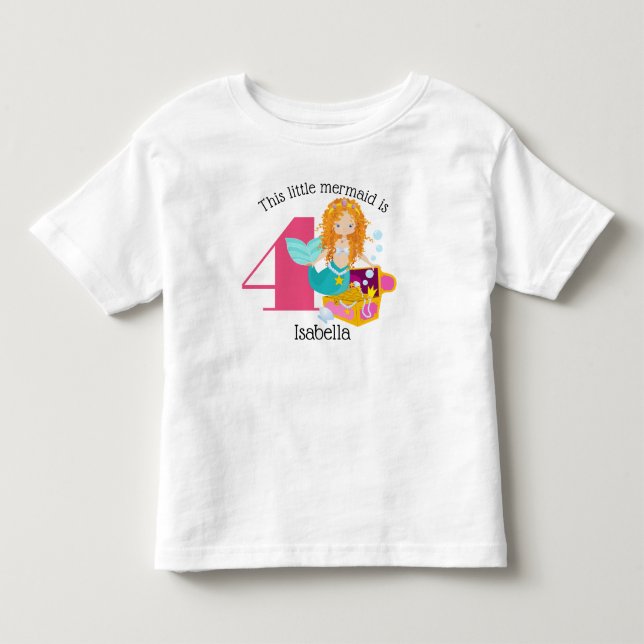 Camiseta Infantil Sereia Personalizada de Aniversário (Frente)