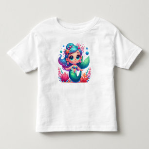 Camiseta Infantil Sereia submarina, branca