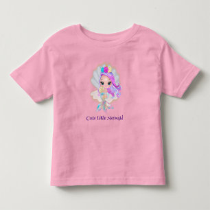 Camiseta Infantil Sereiazinha fofa arco-íris colorido aniversário cr