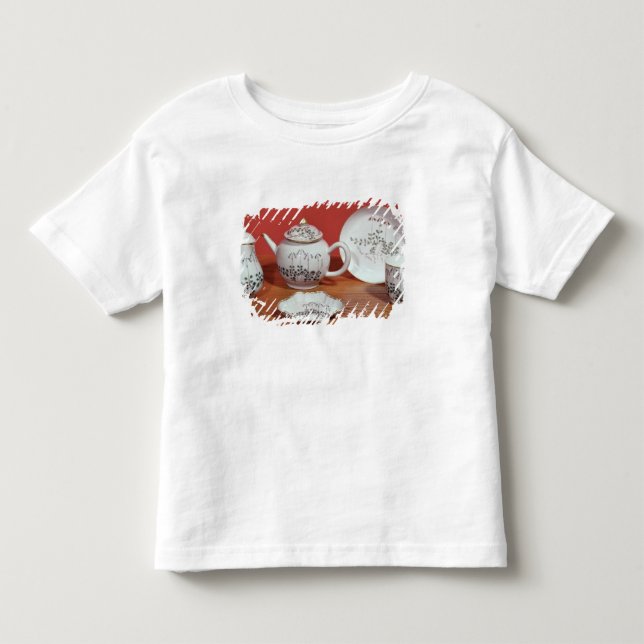 Camiseta Infantil Serviço de chá apresentado a Carl Linnaeus (Frente)
