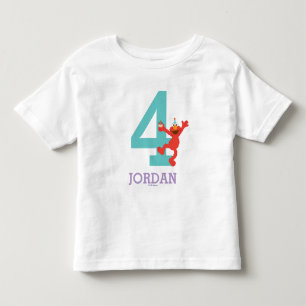 Camiseta Infantil Sesame Street   Elmo - Confetes de 4º Aniversário