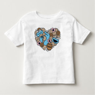Camiseta Infantil Sésamo Sésamo   Cookie Monster Doodle Heart