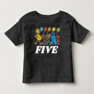 Camiseta Infantil Sésamo Street Pals   5 Birthday Balloons Toddler