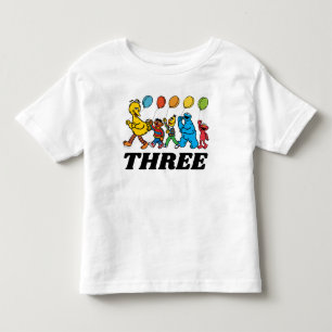Camiseta Infantil Sésamo Street Pals Balões de aniversário de 3