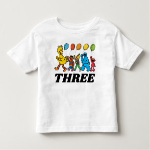 Camiseta Infantil Sésamo Street Pals   Balões de aniversário de 3 an