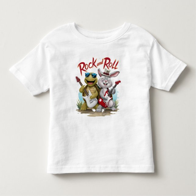 Camiseta Infantil Sessão de Rock and Roll Rabbit e Tortoise Jam (Frente)