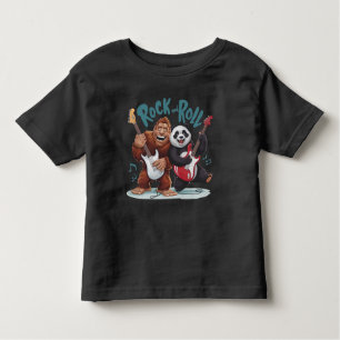 Camiseta Infantil Sessão Do Rock And Roll Big Foot E Panda Jam