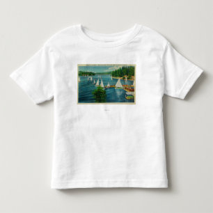 Camiseta Infantil Seta do lago, competência do yacht club de CA