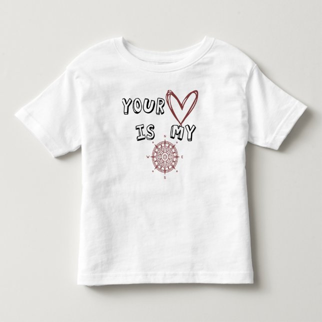 Camiseta Infantil Seu Coração é meu Compass (Frente)