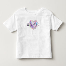 Camiseta Infantil Seu nome aqui é Pastel Rainbow Heart Diamond