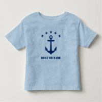 Seu nome ou nome do barco Âncora clássica Azul cla
