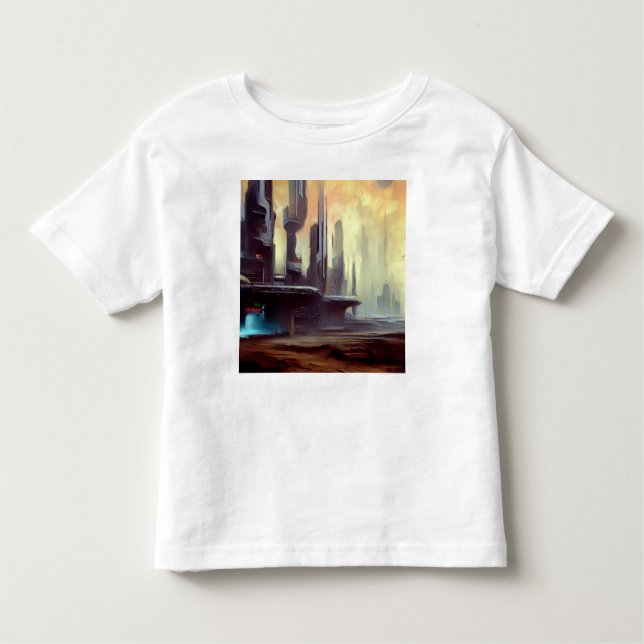 Camiseta Infantil SF Cidade em um Planeta Estranho 2 (Frente)